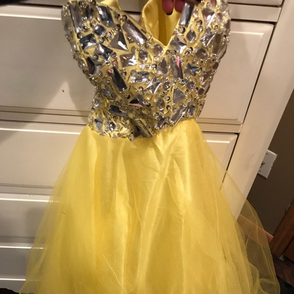 Yellow dress with gem top